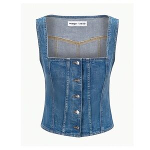 Wrangler x STAUD Denim Vest NWOT